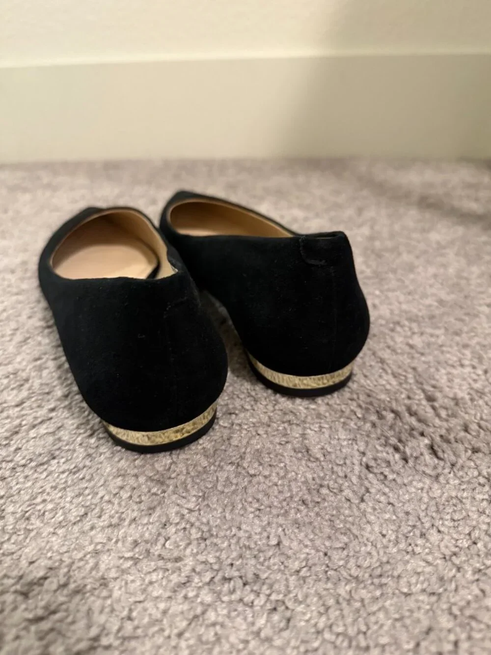 Marc Fisher Black Suede Pointed Toe Flats Women's Dress Shoes